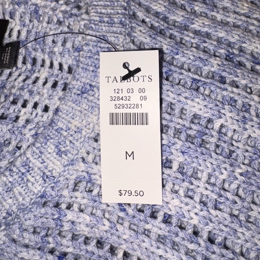 NWT Talbots Open Stitch Pale Blue/Periwinkle Size Medium Sweater - Picture 10 of 10